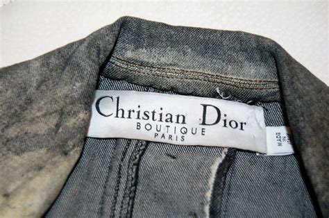 Christian Dior Boutique Sz 10 Distressed Denim Jacket