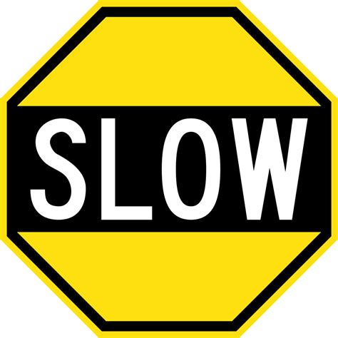 Fileearly Australian Road Sign Slow Octagonsvg Wikimedia Commons