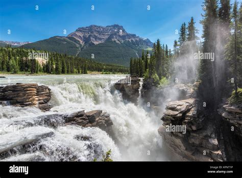 Athabasca Falls In Jasper National Park Stock Photo Alamy