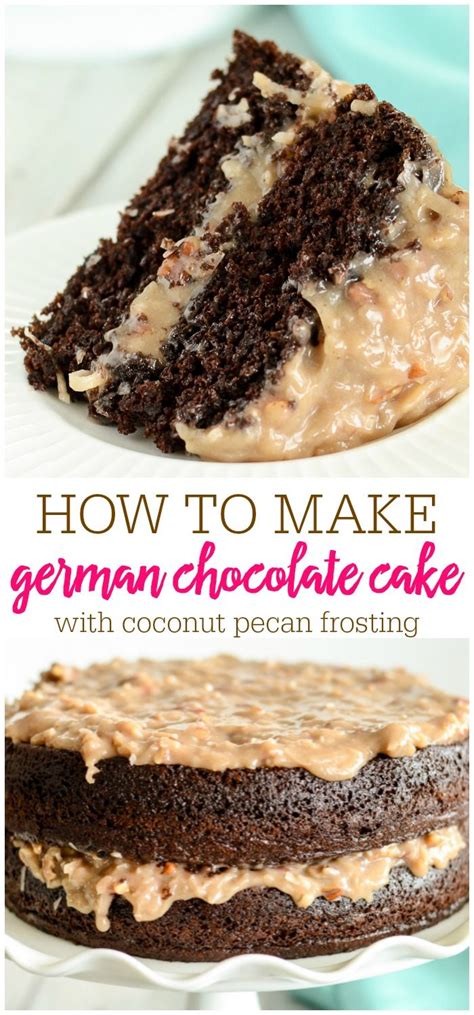 My homemade german chocolate cake recipe produces a extremely moist layered chocolate cake filled and topped with a coconut pecan frosting. German Chocolate Cake | Recipe | Coconut pecan frosting ...