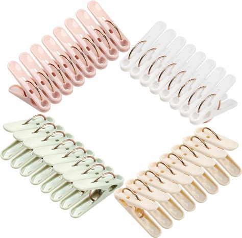 plastic clothespins 32 pack laundry clothes pins clips with springs 4 colors