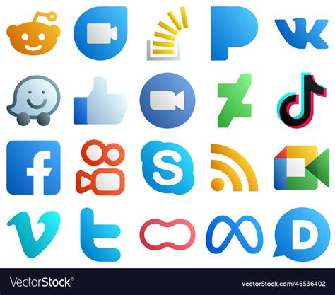 Flat Gradient Social Media Icons By Limav On Devianta