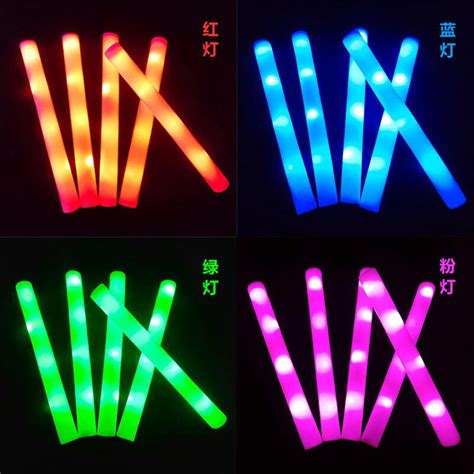 10pcs Led Glow Sticks Bulk Colorful Rgb Glow Foam Stick Cheer Tube Dark Light For Concert