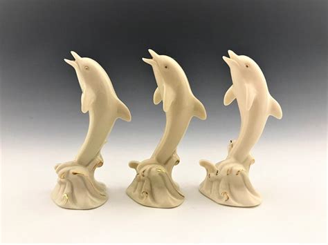 Collection Of 3 Lenox Dolphin Figurines Porcelain Dolphins Etsy