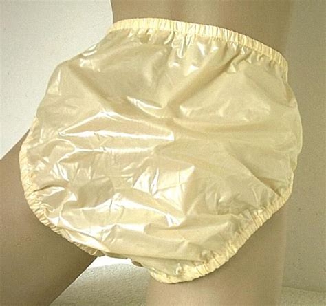 Adult Unisex Yellow High Leg Bikini Style Plastic Pvc Pants Panties