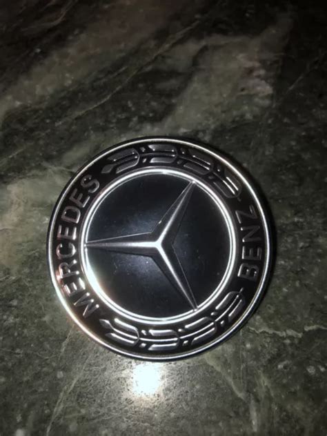 Mercedes Benz Blue Hood Emblem Laurel Wreath Flat Logo Gt Cla Slk Cls