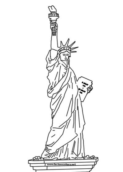 Dibujos De La Estatua De La Libertad Para Colorear