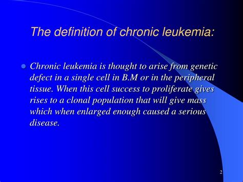 Ppt Chronic Leukemia Powerpoint Presentation Free Download Id3136664