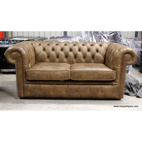 Chesterfield Sofas 3 2 Vintage Cracked Moy Antiques