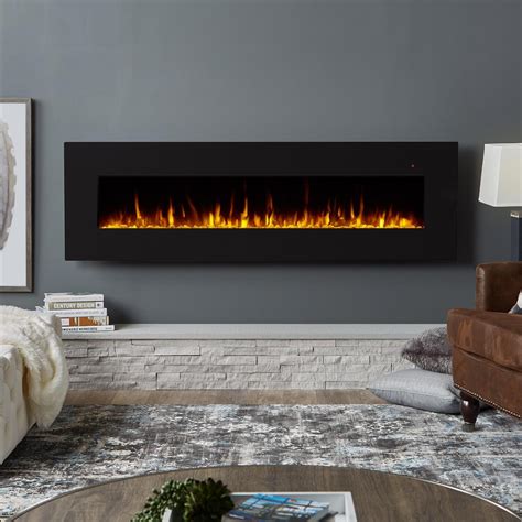 Real Flame Corretto 72 Inch Wall Mount Electric Fireplace Black