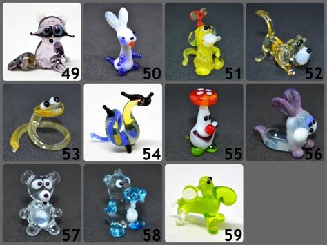 Small Glass Animals Miniature Mini Figurines Glass Animals Tiny Little