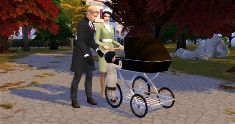 Pram Sims 4 Christening Baby Strollers Going Out Vintage Fashion