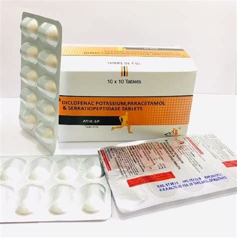 Diclofenac Potassium Paracetamol Serratiopeptidase Tablets For Clinical Hospital Personal