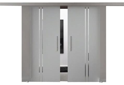 Call us for custom interior glass doors, wooden interior double doors at modern interior doors — add style in your home. European 2 Leaf Double Sliding Glass Barn Doors - Contemporary - Interior Doors - by Glass-Door.us