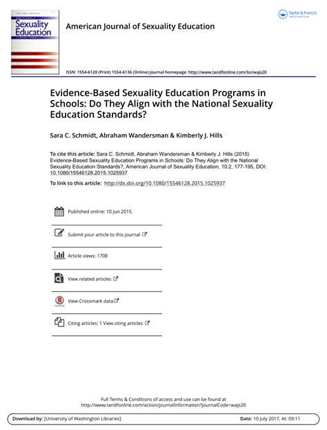 pdf evidence based sexuality education programs in schools do they align with the national