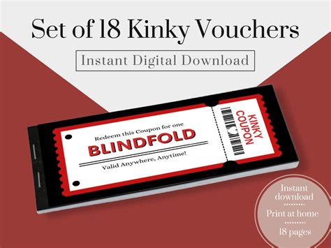 Kinky Vouchers Printable Vouchers Couples Vouchers Sex Game Couples Game Voucher Download