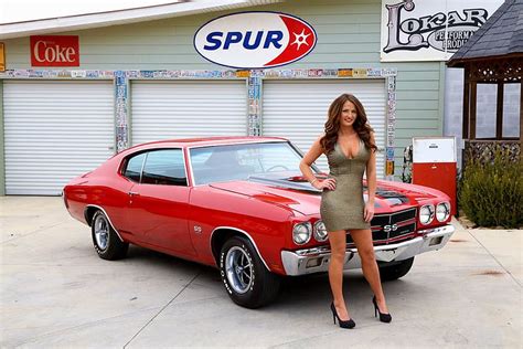 1970 Chevrolet Chevelle SS 454 And Girl 454 Red Chevrolet Muscle