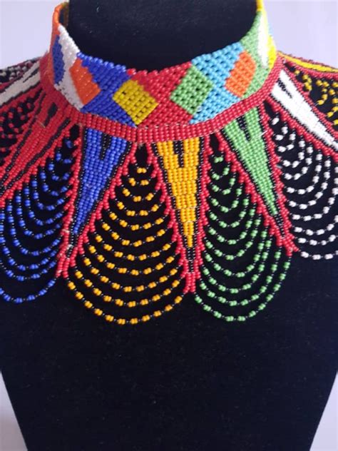 Shoulder Beaded Necklace Zulu Wedding Necklace African Etsy Uk
