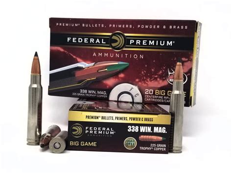 Federal 338 Win Ammunition Big Game P338tc1 225 Grain Trophy Copper 20
