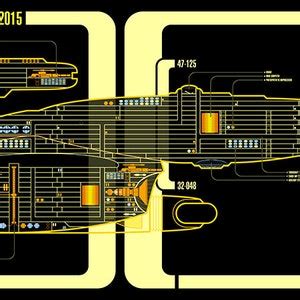Star Trek Schematic LCARS USS Sutherland Nebula Class Large Etsy