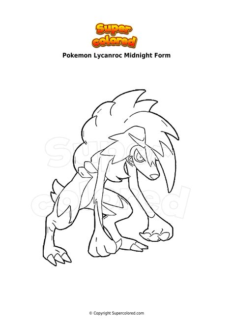 coloring page pokemon lycanroc midnight form supercolored 11058 the best porn website