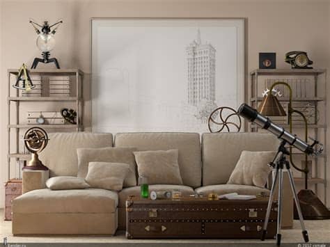 Turn of the century havana mirror and tropical foliage. Light-Filled Contemporary Living Rooms
