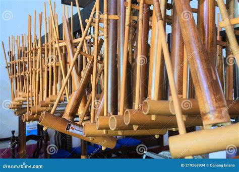 Angklung Traditional Wood Music Instrument Played In West Java