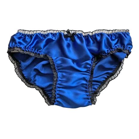 Slip Biancheria Intima Bikini Knicker Raso Blu Reale Taglia 6 20 Eur 18