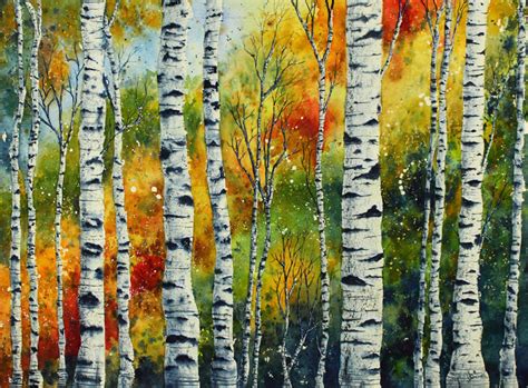 Autumn Silver Birch Print Kerry Bennett Artist