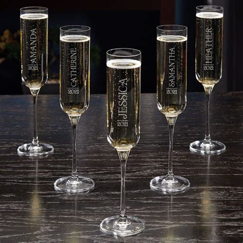 Jubilation Personalized Champagne Flutes For Bridesmaids Set Of