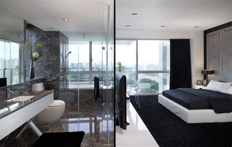 Open plan bedroom and bathroom designs. Bedroom Interior Design Singapore | Unimax Creative
