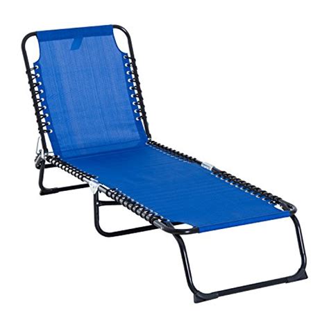 Outsunny 3-Position Portable Reclining Beach Chaise Lounge Folding