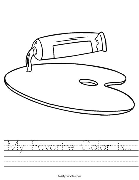 My Favorite Color Is Worksheet Twisty Noodle