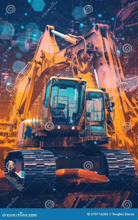A Yellow Bulldozer Sitting On Top Of A Dirt Field Generative Ai Image