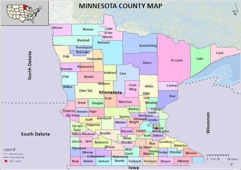 Minnesota Mn County Map County Map With Cities