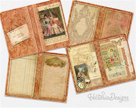 Shabby Vintage Junk Journal Kit Printable Journal Pages Shabby