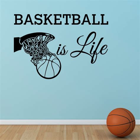 Basketball Is Life Wall Decal Quote Basketball Hoop Wall Etsy