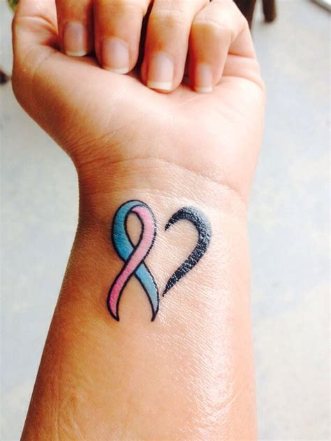 … the estée lauder company went directly to their makeup counters with 1.5 million ribbons. Pregnancy loss tattoo in honor of our lost babies | Cancer ...