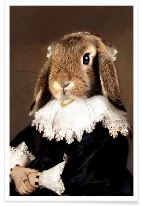 Miss Bunny Aristocratisch Konijn Poster Juniqe