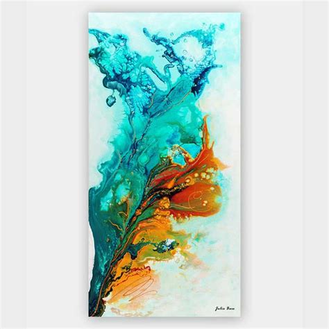 Abstract Giclee Print Large Fluid Painting Blue And Orange