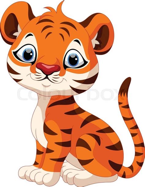 Vector Illustration Of Cute Baby Tiger Stock Vector Colourbox