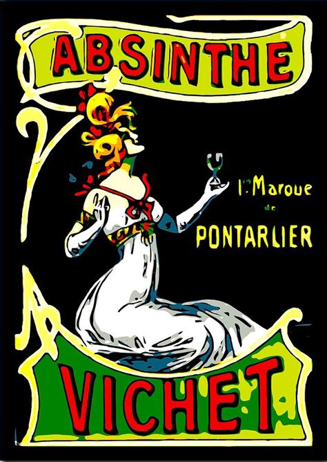 Vintage French Absinthe Poster Remastered Painting By Larry E Lamb