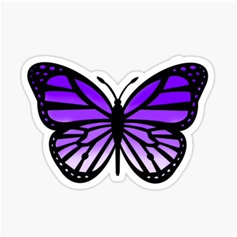 Purple Butterfly Sticker For Sale By Kmathewss Redbubble