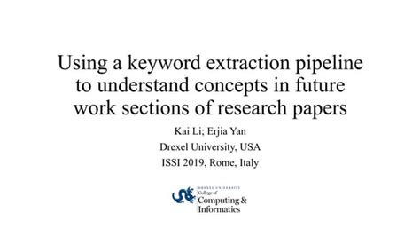 Using A Keyword Extraction Pipeline To Understand Future Work Concepts