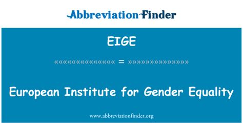 Eige Definición Instituto Europeo De La Igualdad De Género European