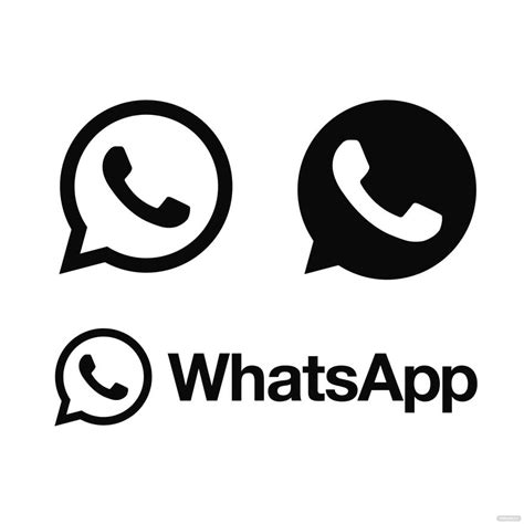 Free Black And White Whatsapp Logo Vector Eps Illustrator  Png