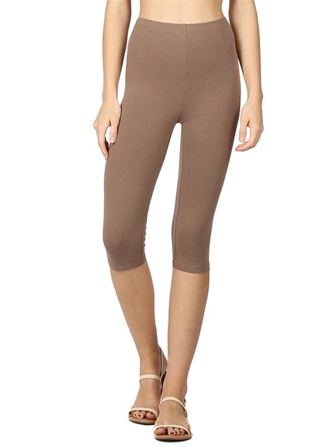 Women And Plus Essential Basic Cotton Spandex Stretch Below Knee Length