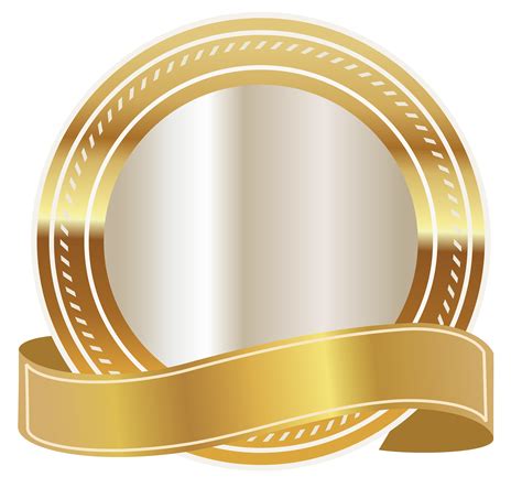 Gold Seal With Gold Ribbon Png Clipart Image Ribbon Png Gold Ribbons