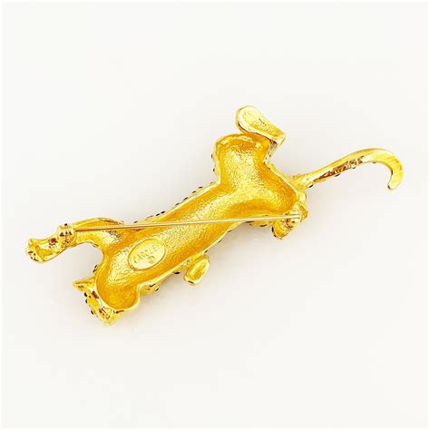 Gold Leopard Figural Brooch By Carolee 1980sn N N N Stylemined