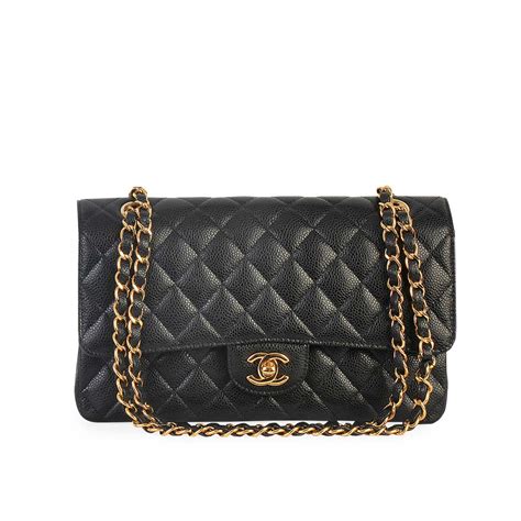Chanel Grained Calfskin Medium Classic Double Flap Black Luxity